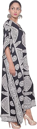 Miniatura 3 de Goood Times - Caftán para mujer talla extra grande, caftán en blanco y negro, vestido largo de playa, caftán de ajuste suelto, vestido casual para