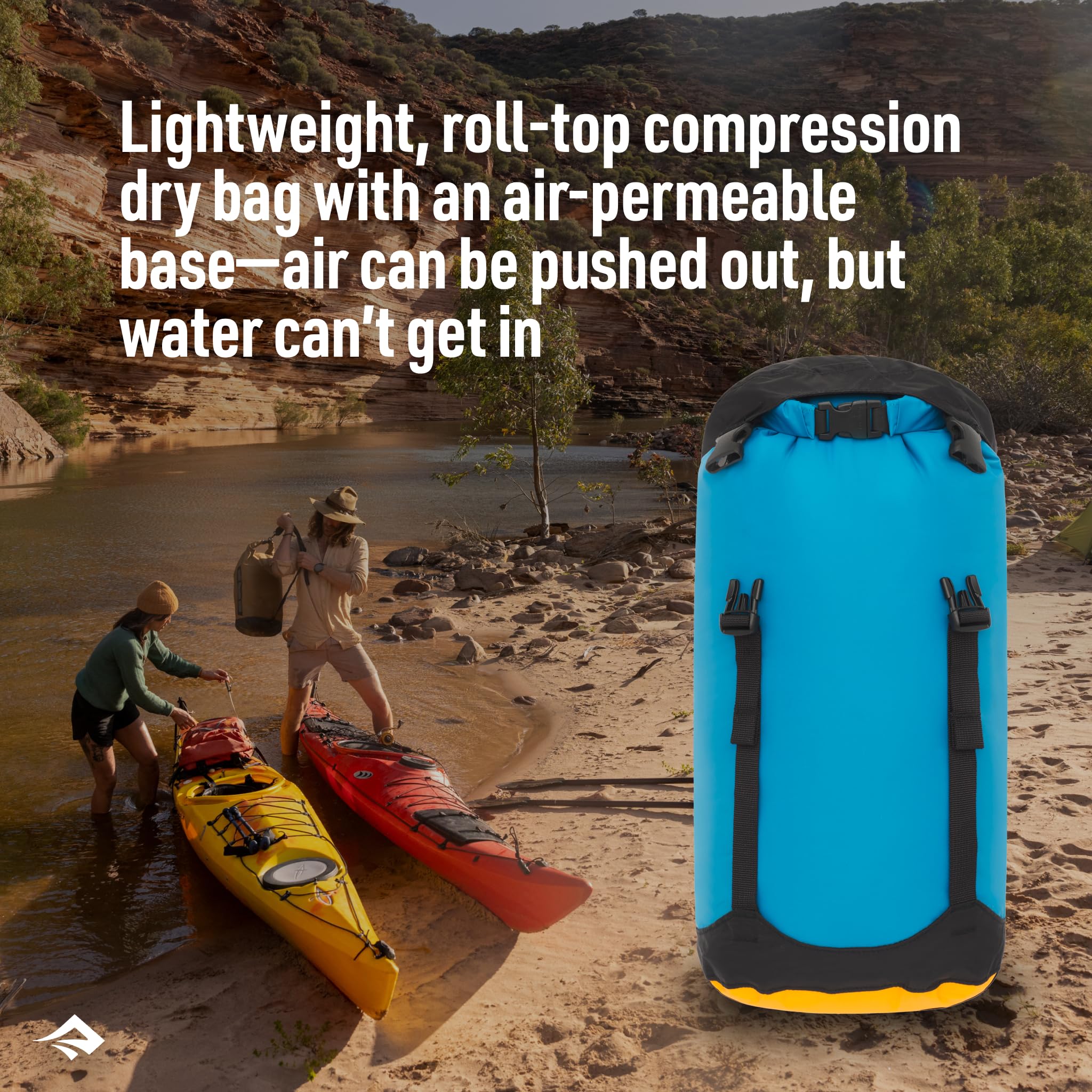 Sea to Summit eVac Compression Dry Bag, Waterproof Compression Sack, 20 Liter, High Rise Grey