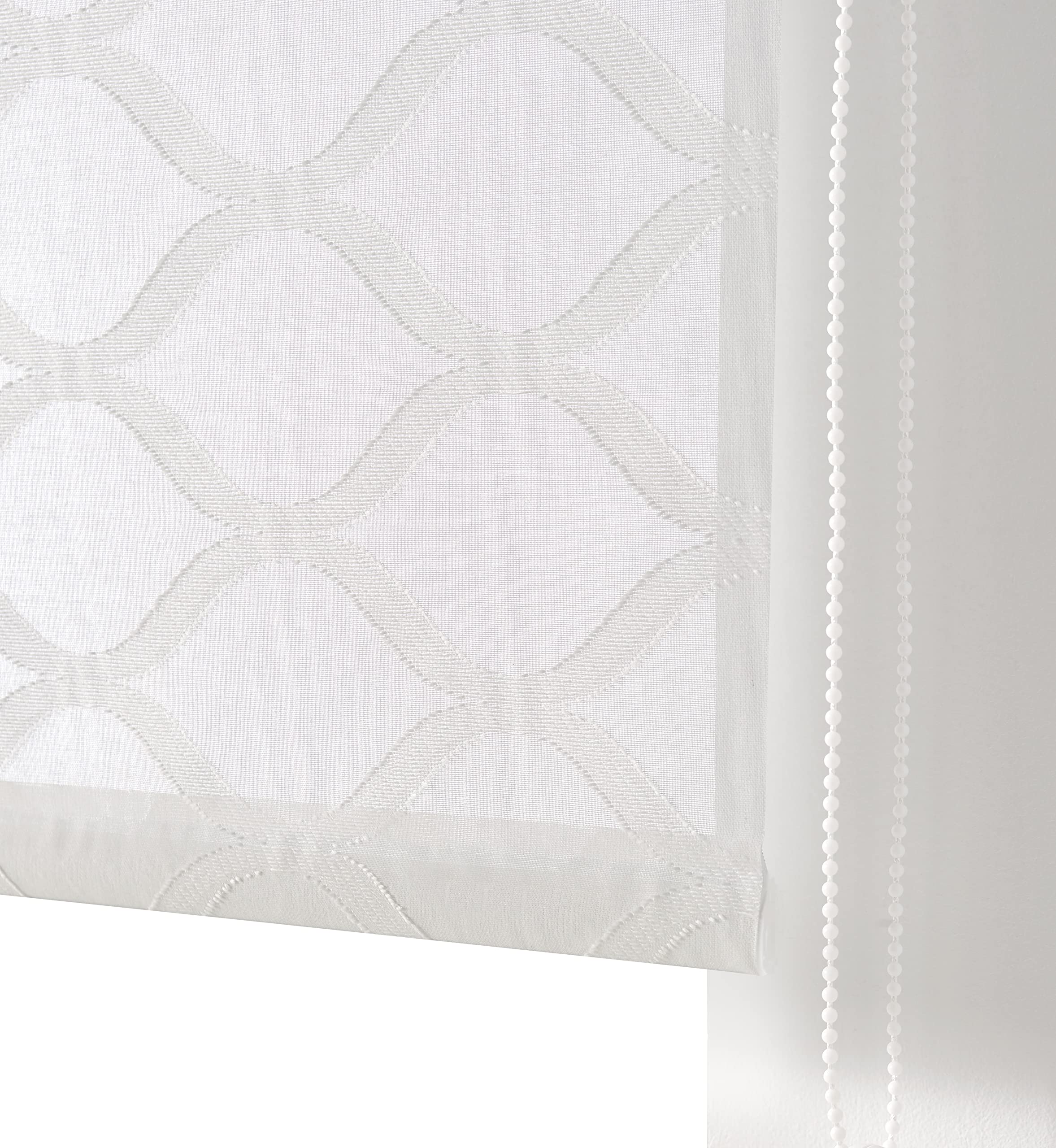 Estoralis Davos | Estor Enrollable Diseño Moderno | Visillo Translúcido | Color Blanco | 170 x 180 cm (Ancho/Alto) Tamaño Tela 167 x 175 cm | Estores para Ventanas y Puertas