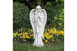 TOETOL Outdoor Garden Statues, Praying Angel Statue 31.1" Tomb Sculpture for Grave Decorations
