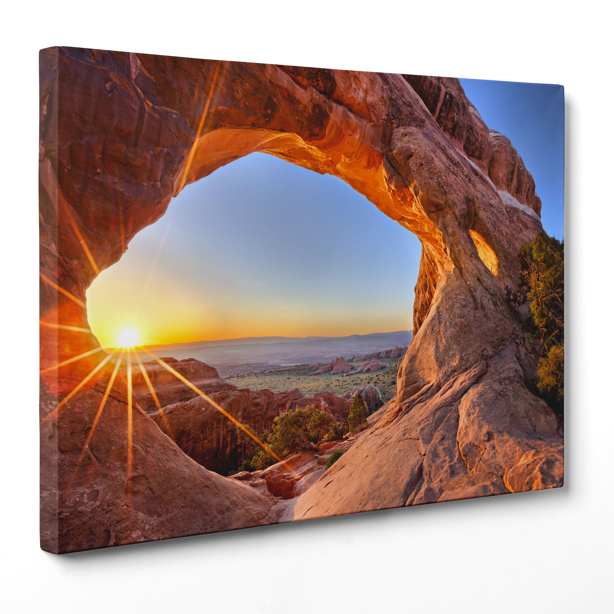 QUADRO SU TELA CANVAS - INTELAIATO - PRONTO DA APPENDERE - Arco Mesa Arch Canyonlands National Park Utah - Grand Canyon USA America - 70x100cm - Senza Cornice - (cod.2196)