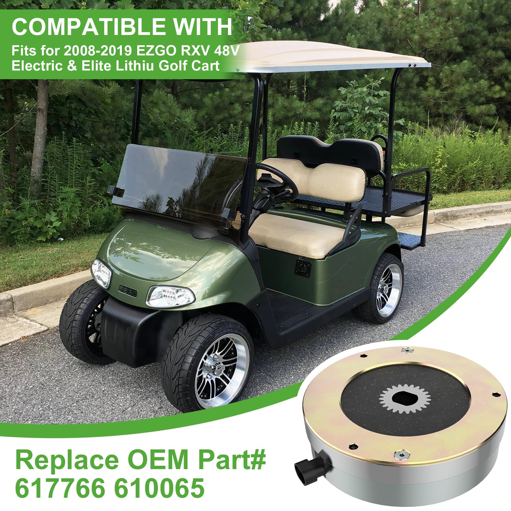 10L0L 6" Golf Cart Motor Brake Replacement Fits EZGO RXV 2008-2011 Electric Replaces OEM #610065 605867 - Image 4