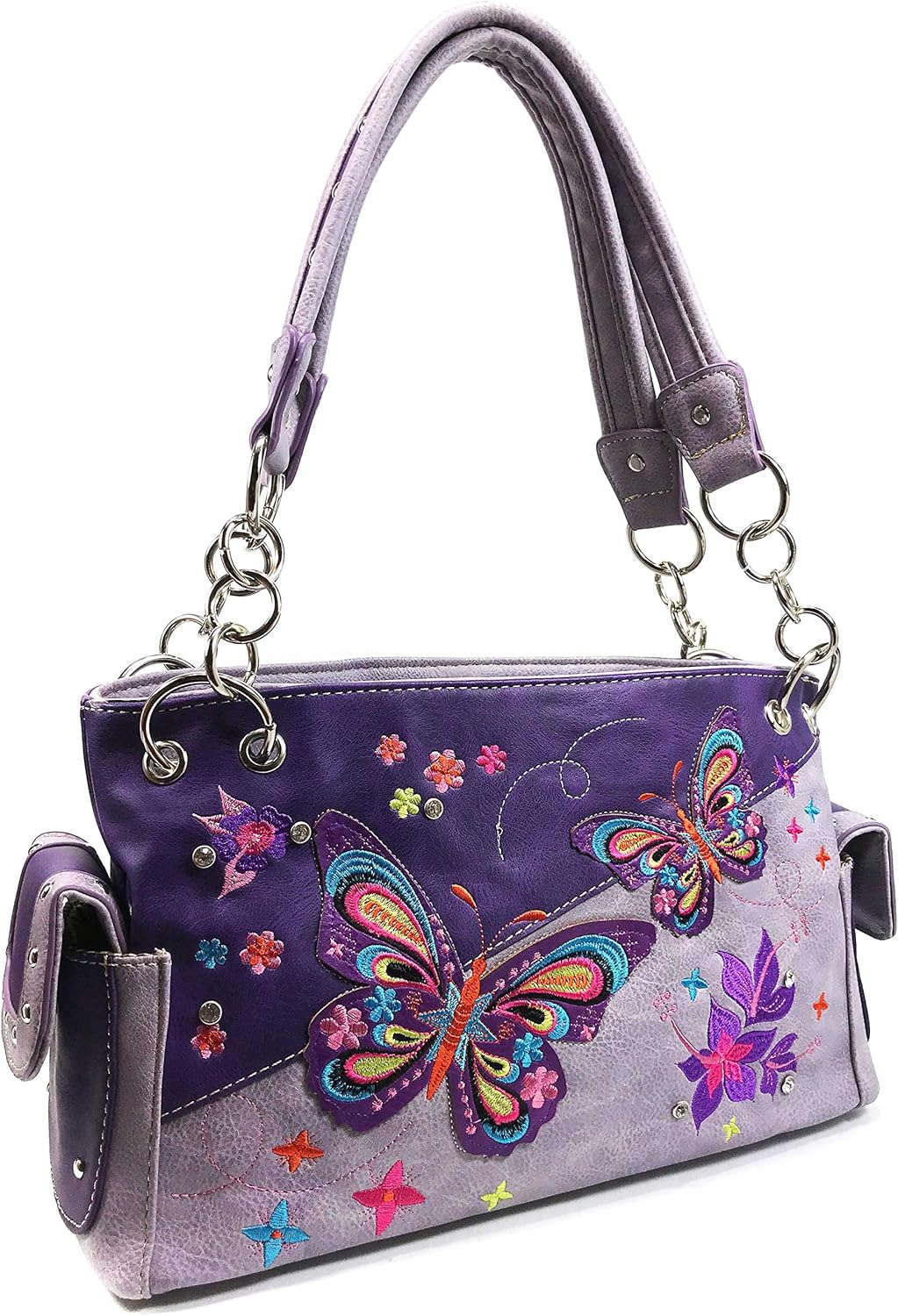 Zelris Butterfly Flower Season Embroidery Women Conceal Carry Shoulder Handbag | Season, Embroidery, Conceal Carry