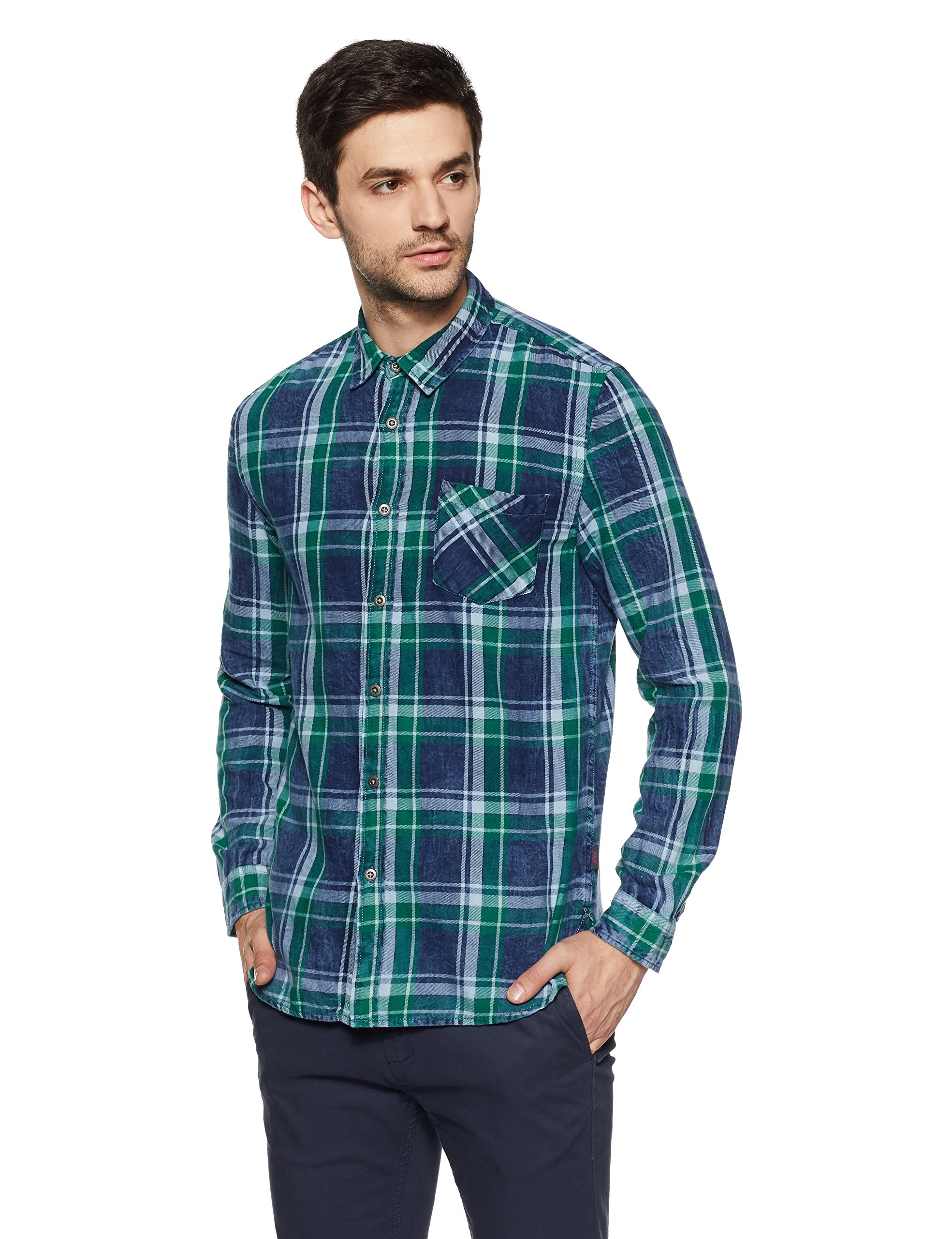 Jack & JonesMen's Checkered Slim Fit Casual Shirt
