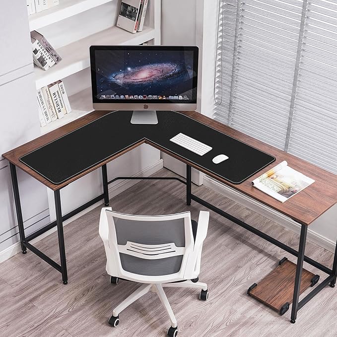 Mydours L-Shape Desk Pad, Tapete Grande PU Cuero, Protector Escritorio miniatura 2