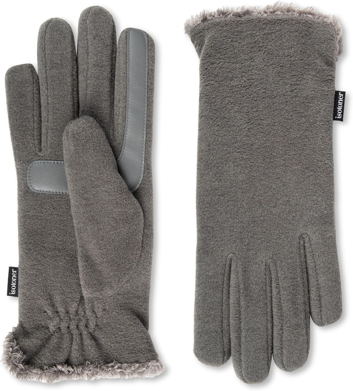 isotoner womens Stretch Fleece Gloves With Microluxe Lining and Smart Touch Technology