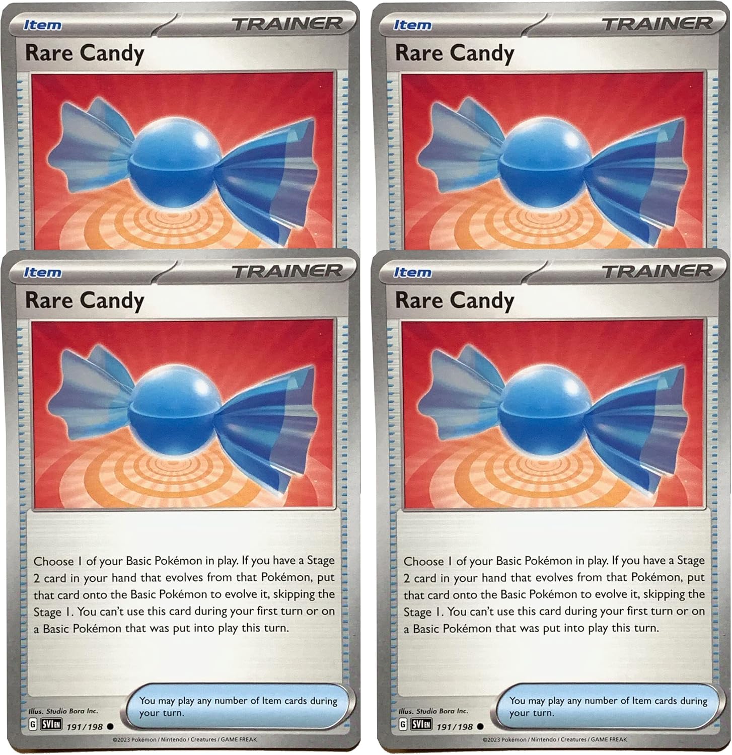 Rare Candy 191/198 - Scarlet & Violet - Pokemon Trainer x4 Card Set - Playset 4X