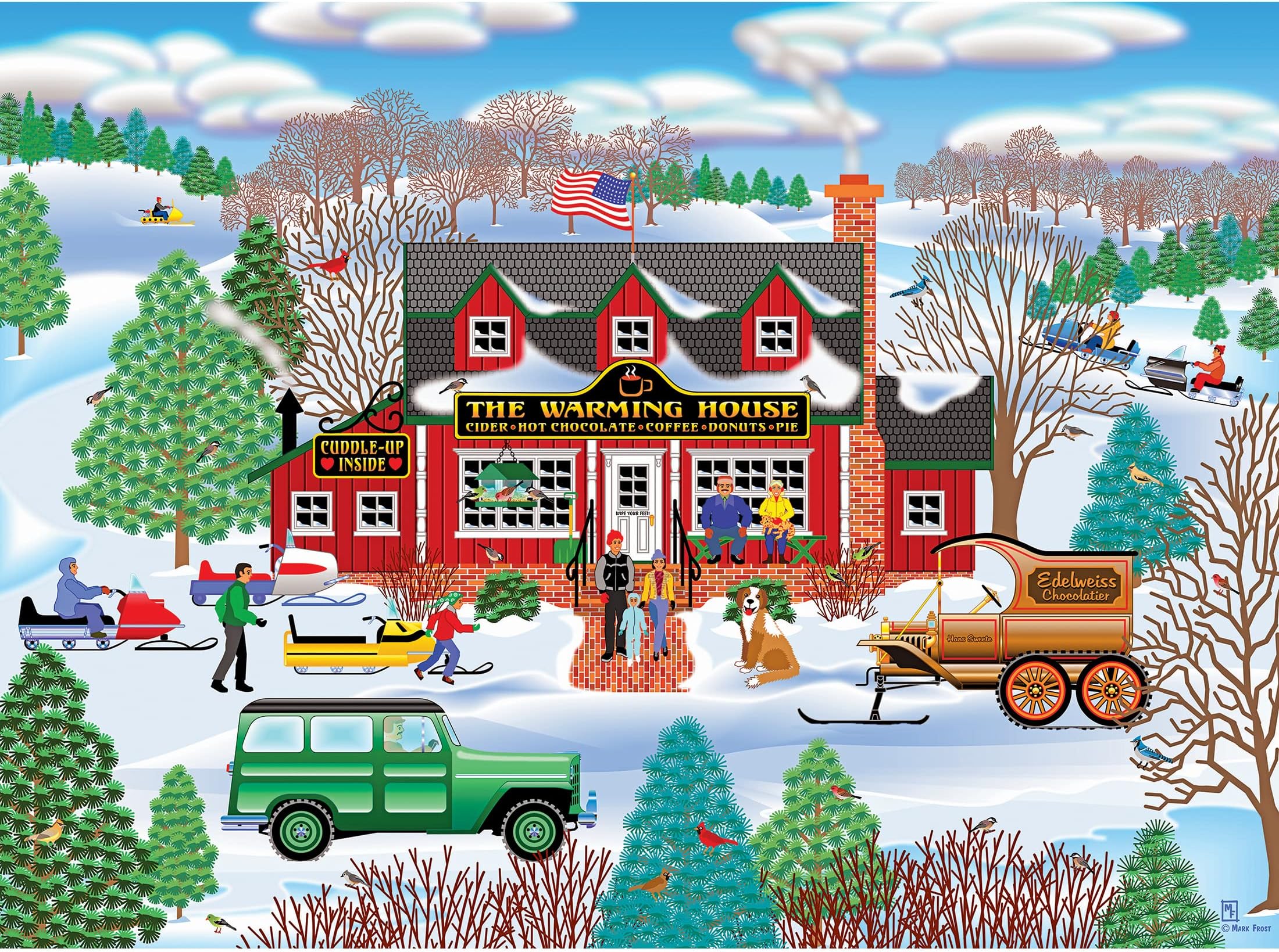 RoseArt - Home Country - Warming House - 1000 Piece Jigsaw Puzzle for Adults