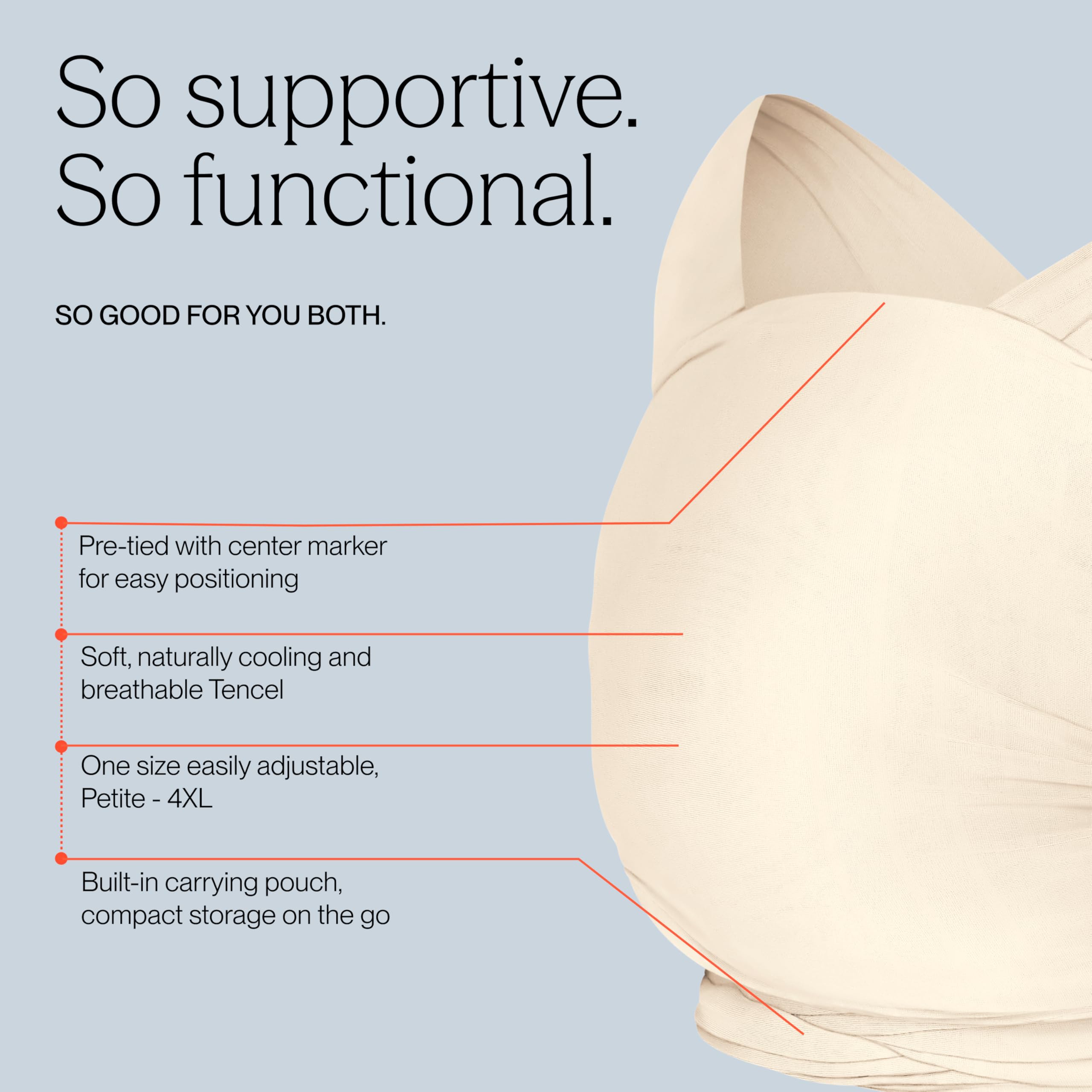 Ergobaby Écharpe de portage Aura Knit nouveau-nés 0-11,3 kg tissu élastique respirant Cream
