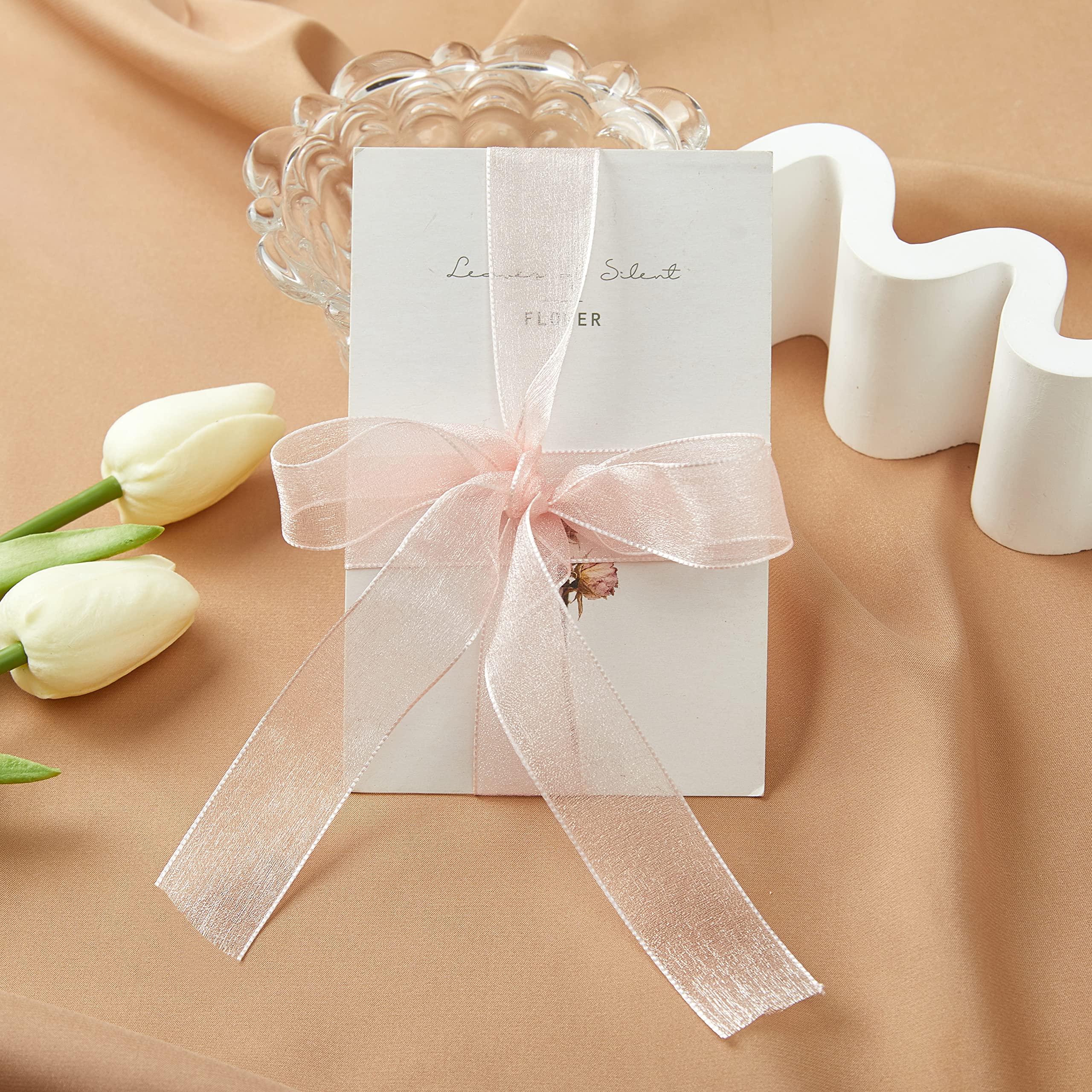Ruban En Mousseline à Franges - Lot De 3 Rouleaux De 5 Cm X 6,4 M - Couleur Terracotta - Pour Emballage Cadeau, Mariage, Décoration
