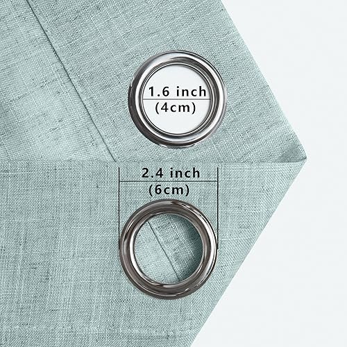 Miniatura 7 de Cortinas de espuma de mar y verde mar en tono seafoam de 72 pulgadas de largo para dormitorio, juego de 2 paneles, con ojales para ventana, cortinas