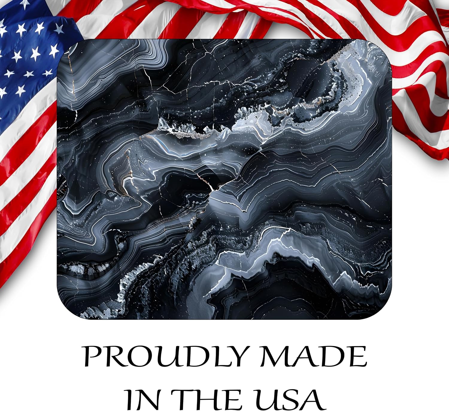 Black White Marbled Agate Mouse Pad Mat Mousepad for Desk Computer Laptop PC Gaming Home or Office Gift Marble (Blue Gray MP03) image 5
