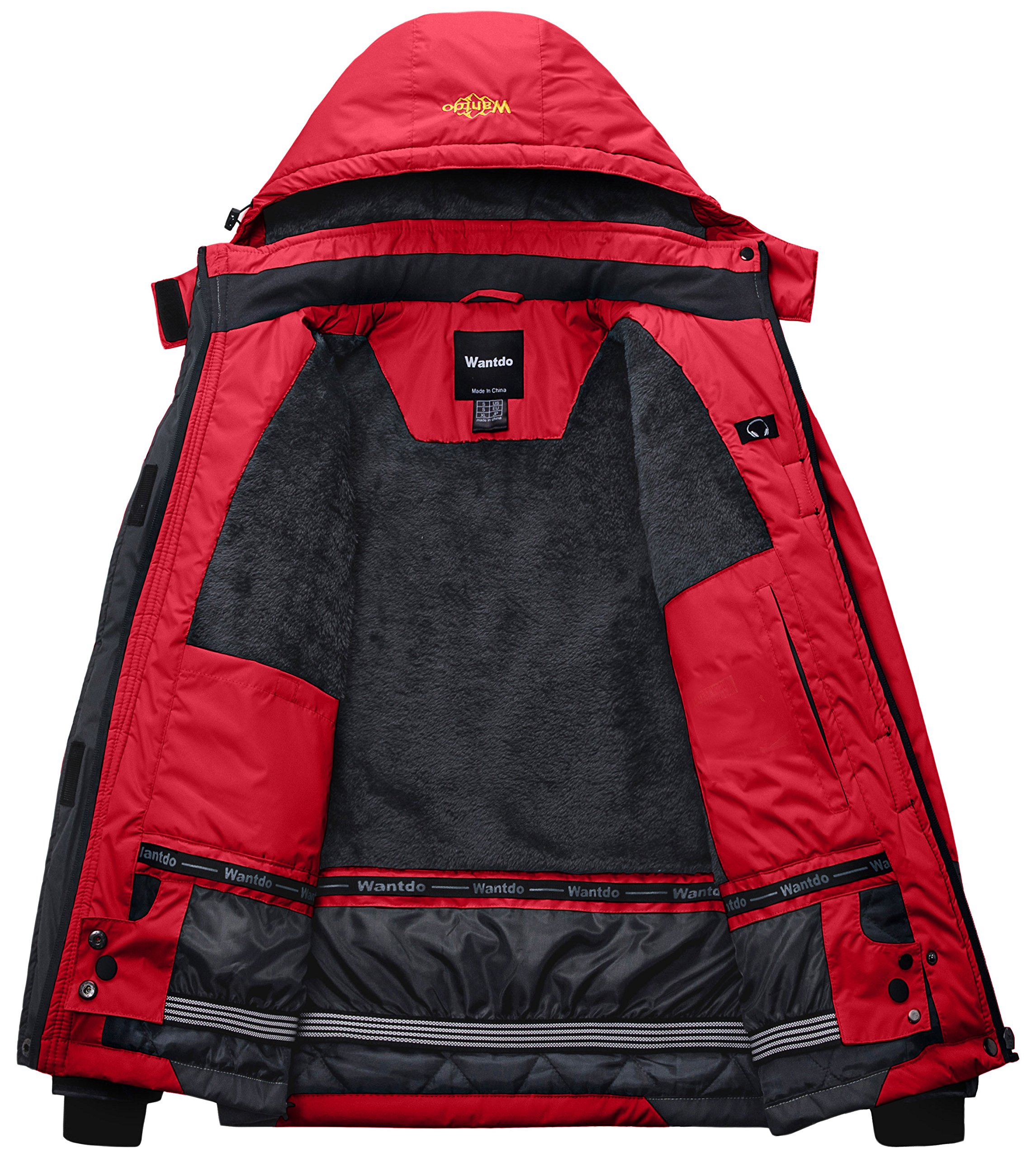 Wantdo Chaqueta de Esquí Cálida para Mujer con Forro Polar Chaqueta de Snowboard Impermeable con Capucha Abrigo de Montaña Impermeable Antiviento Mujer — view 2