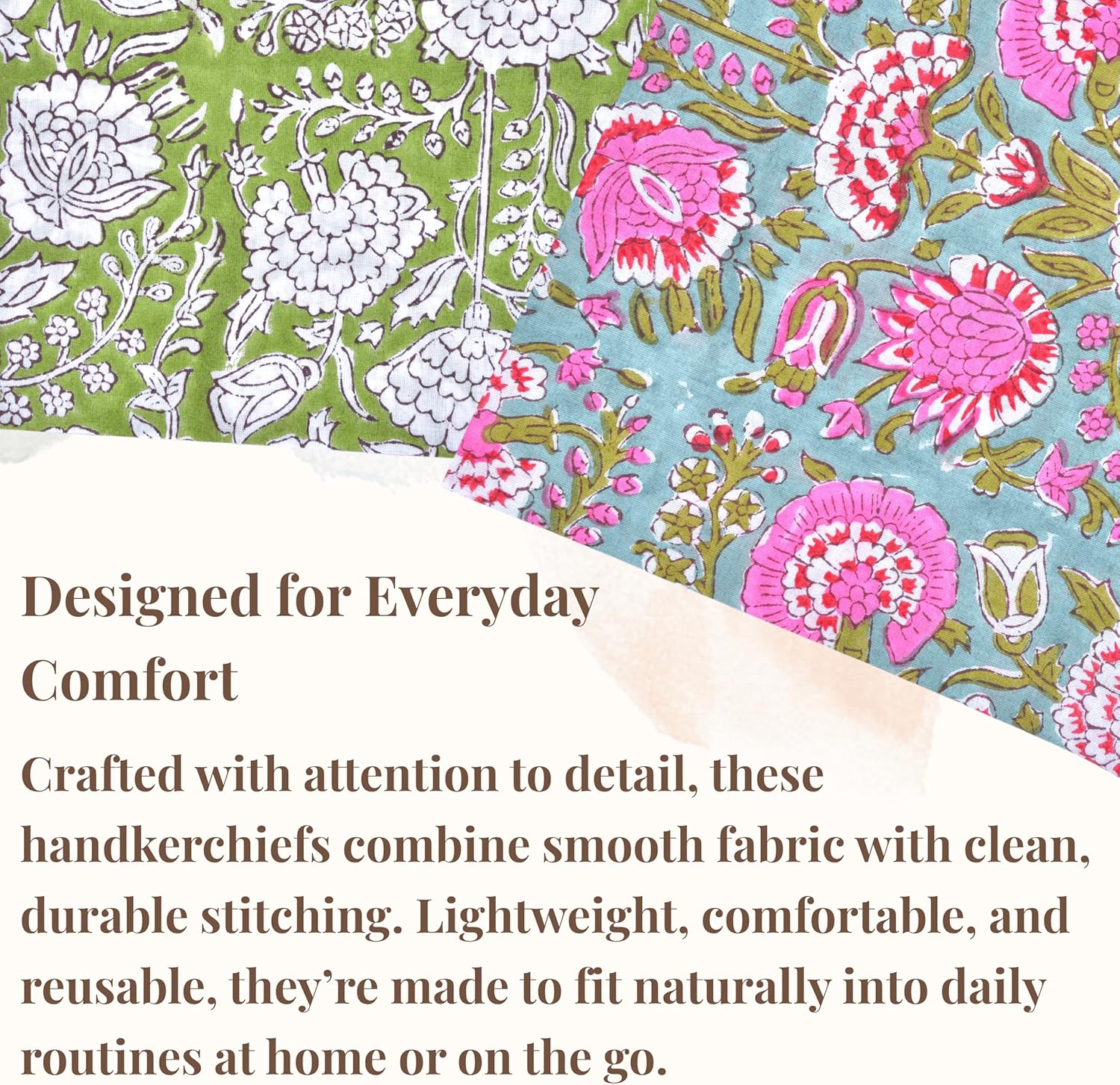 Handkerchiefs for Men – 100% Soft Cotton Men's Handkerchiefs, Set of 10 (16x16 Inch), Ladies Hankies, Floral Printed Handkerchiefs for Women, Everyday Unisex Hanky, Sweat Absorbing, Thin & Lightweight