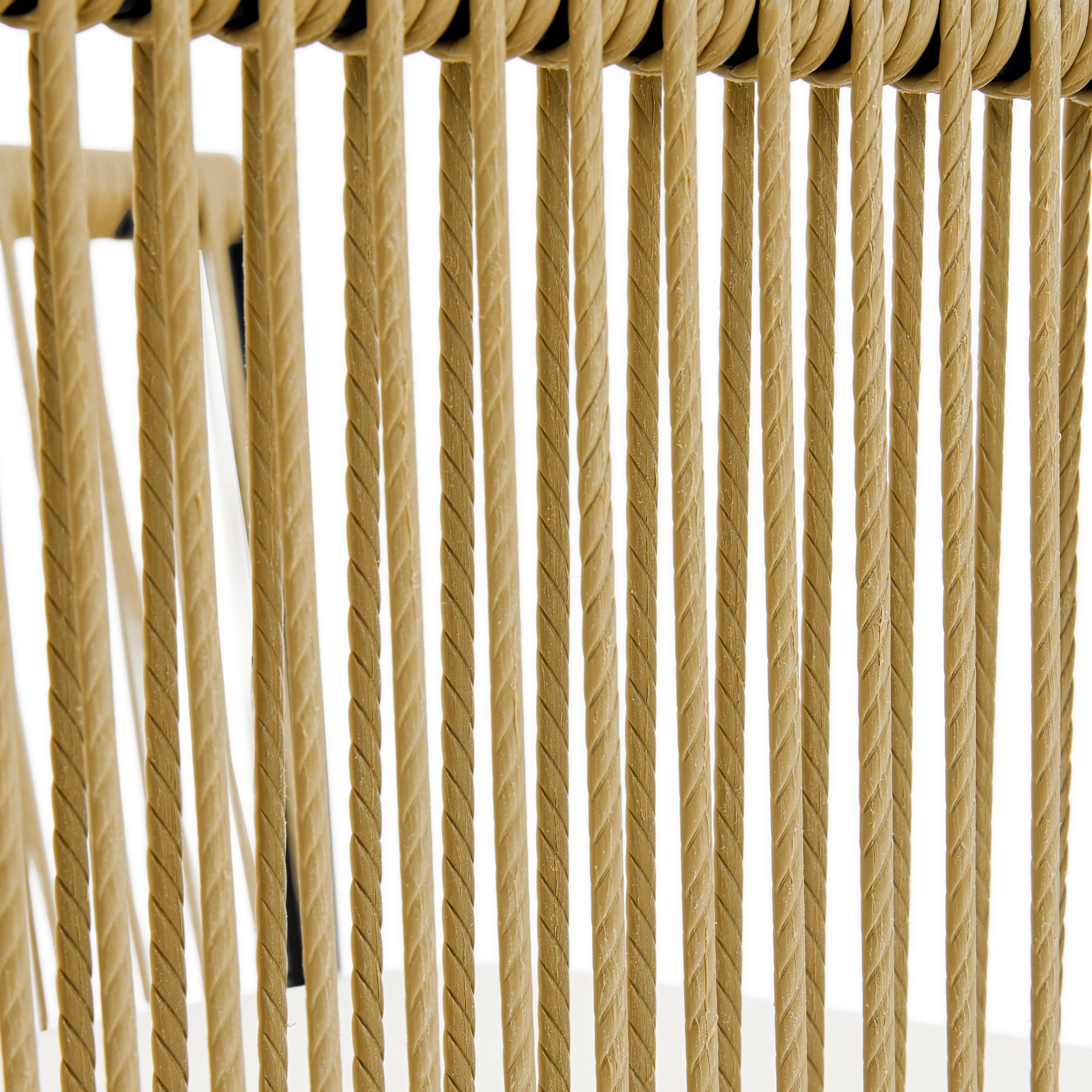 Yaheetech 3TLG. Rattan Balkonset, Gartenmöbel Set inkl. 2 Stühle mit 6cm Dick Sitz- und Rückenkissen & 1 Tisch mit 5mm Dick Hartglasplatte, Gartensitzgruppe für Balkon Outdoor, Hellbraun/Cremeweiß