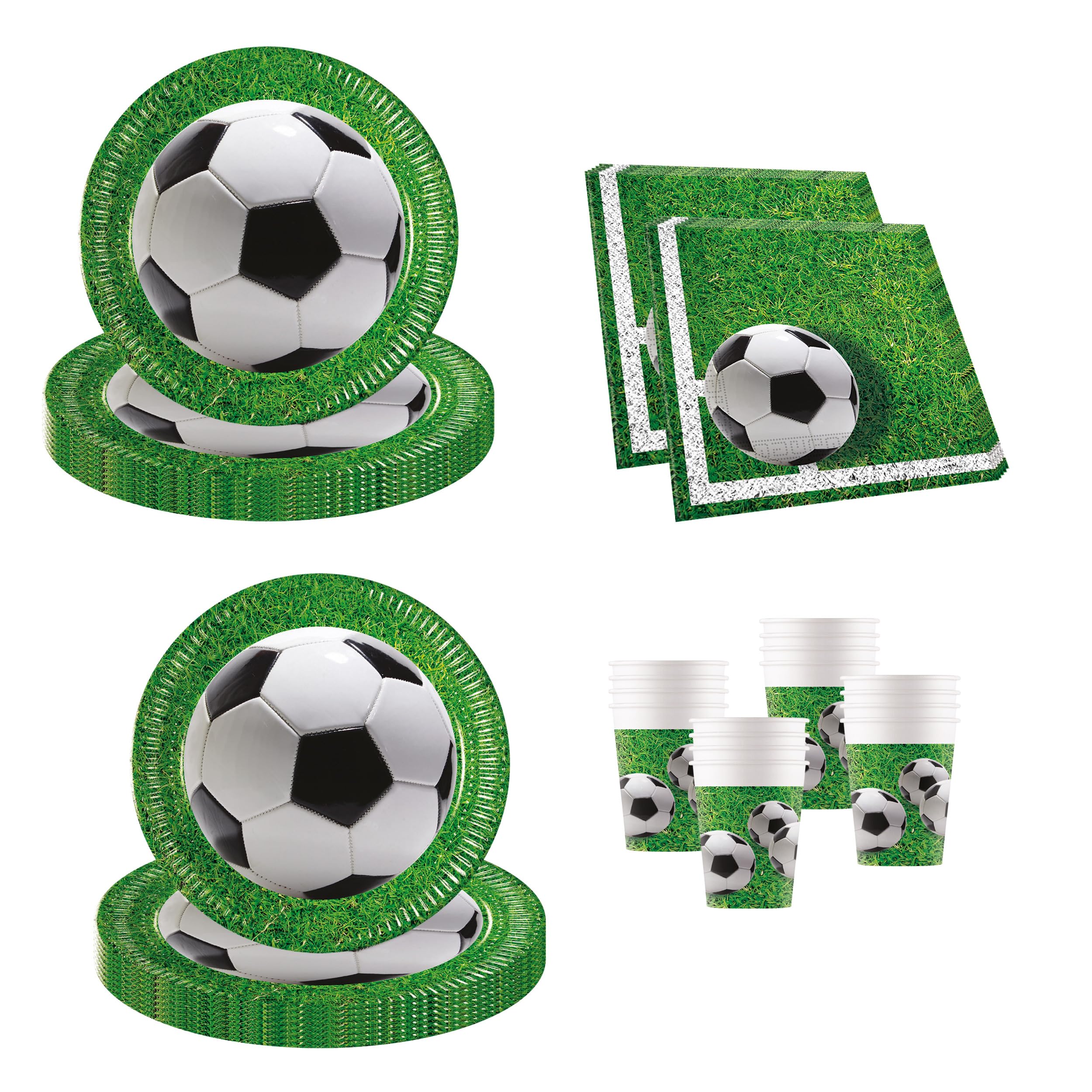 Procos DY10273853 Football Party Set Small, Plates, Napkins and Cups, Table Decoration, Birthday Decoration