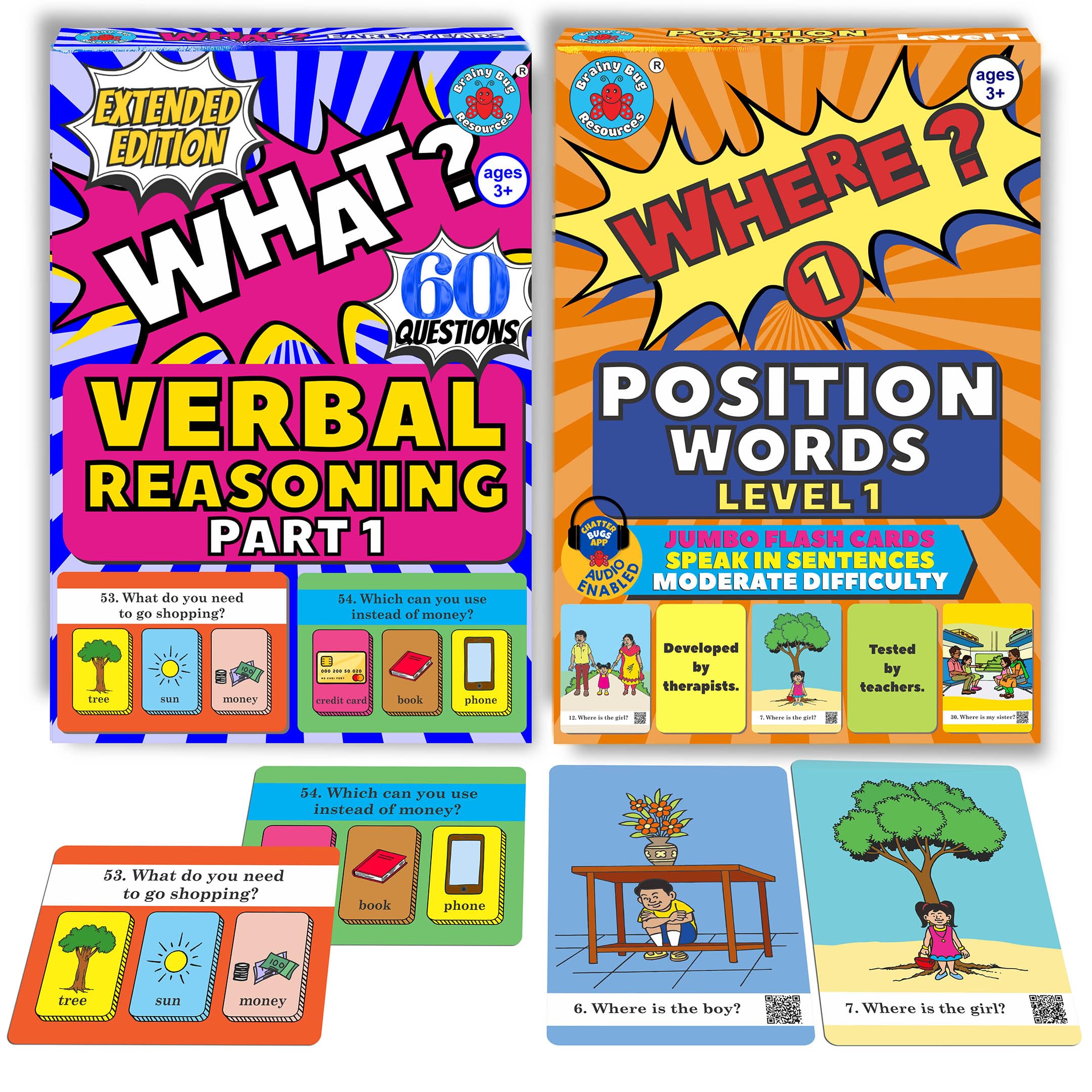 Brainy Bug Resources 30 Answer 'What?' & 'Where?' Questions Flashcards | Verbal Reasoning & Prepositions | English for Kids | Preschool Resources | Kids with Special Needs-image-5