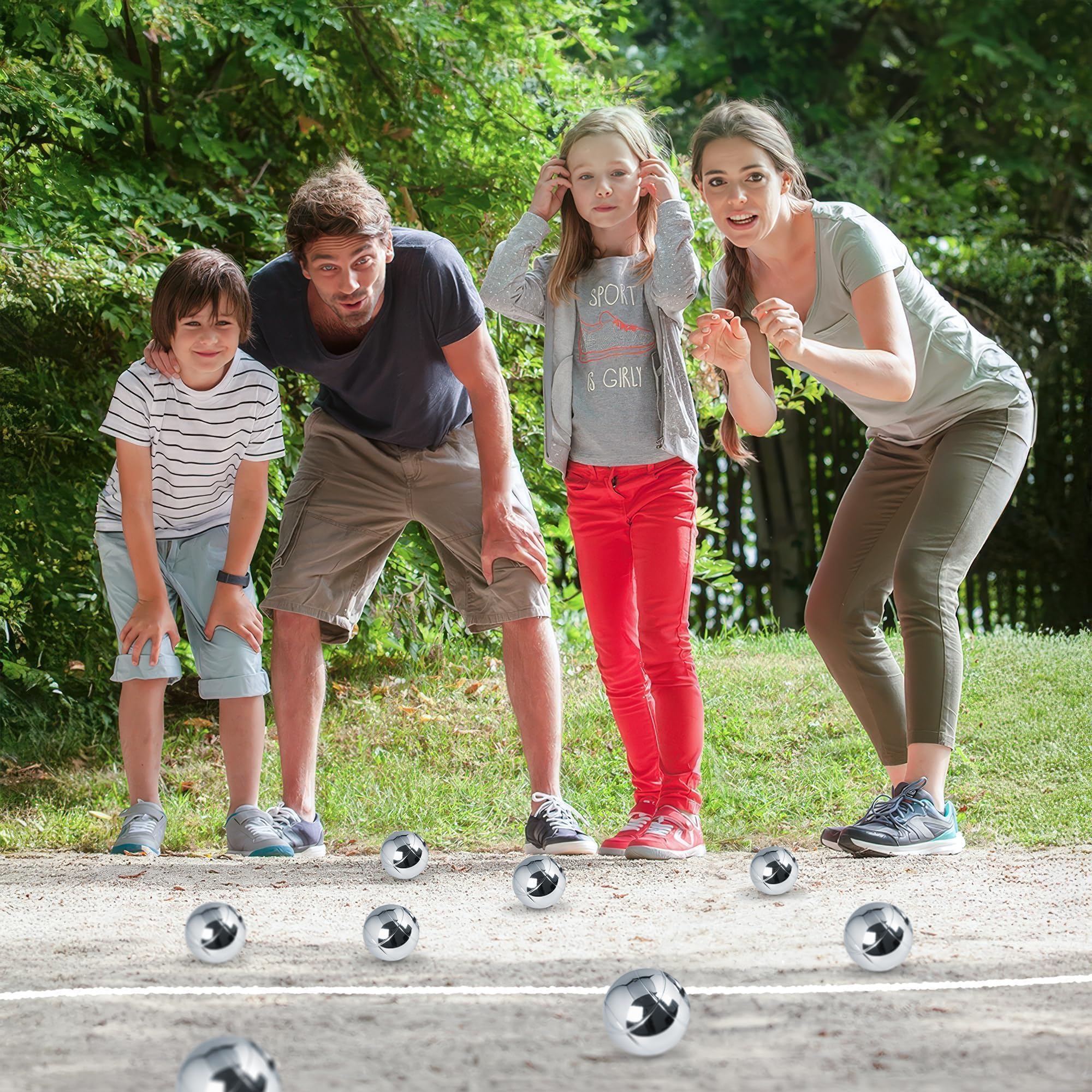 Boule Set 8 Kugeln Metall – Petanque & Boccia Kugeln mit 2 Zielkugeln, Magnetischem Kugelheber, Abstandsmessern & Oxford Tragetasche, Outdoor Gartenspiel für Erwachsene & Familie
