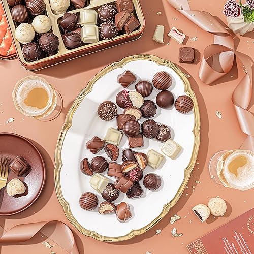 Miniatura 25 de Cesta de regalo de chocolate para el día del padre, bandeja de arreglo de regalos de comida, caja de aperitivos gourmet, idea de entrega primera