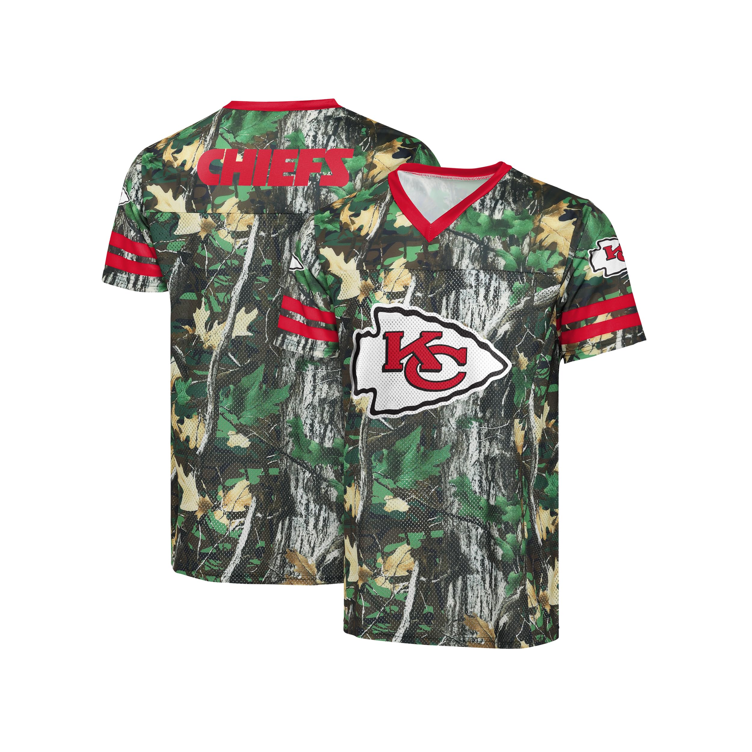 FOCO NFL Men's Officially Licensed Hunter Camo Primary Logo Game Day Football Jersey, Kansas City Chiefs - Hunter Camo, XXL