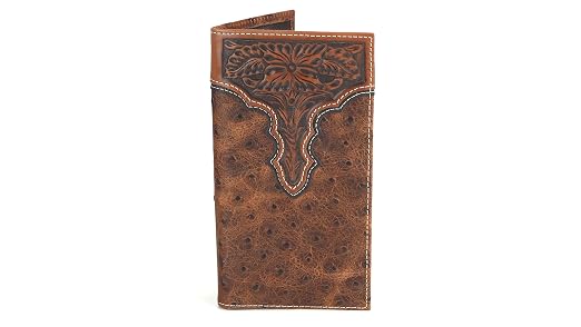 Amazon.com: ARIAT Men's Rodeo Ostrich Print Floral Embossed Wallet
