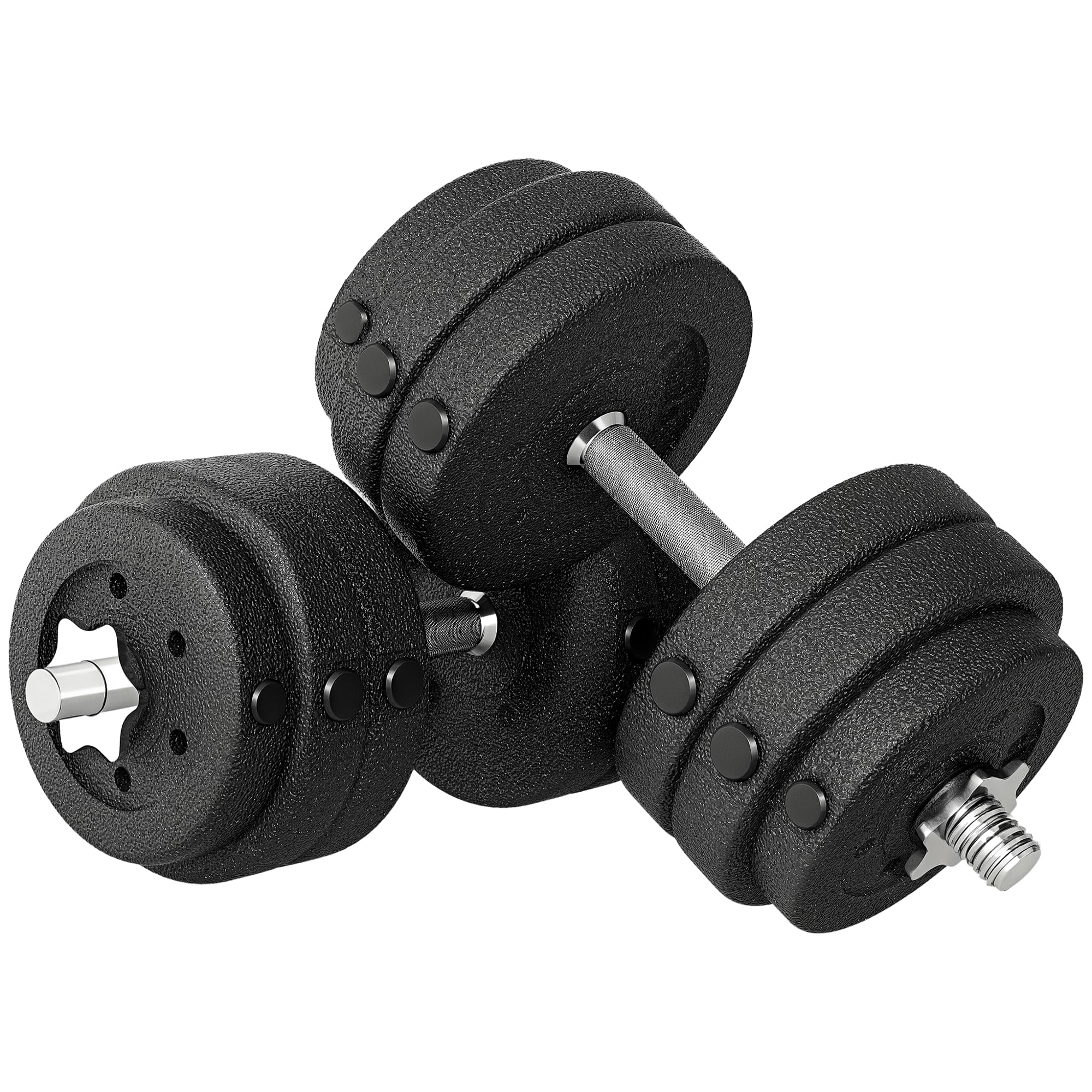 HOMCOM Juego de mancuernas ajustables de 30 kg, pesas de mano para el hogar, oficina, gimnasio, entrenamiento de levantamiento de fitness, color negro