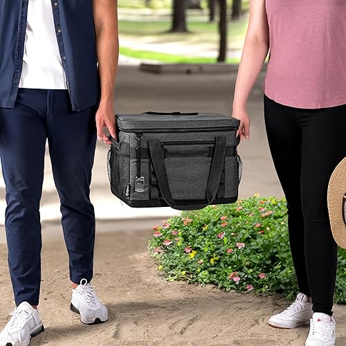 Miniatura 7 de OPUX Bolsa enfriadora, 60 latas, térmica suave y plegable, enfriador portátil a prueba de fugas de lados suaves para camping en la playa con correa