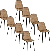 Vista 12 de Homy Casa Juego de 4 Sillas de Comedor, Estilo Moderno de Mediados de Siglo, Sillas Laterales de Comedor Sillas de Acento con Patas de Metal Negro