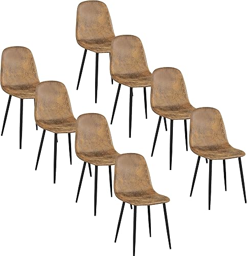 Miniatura 12 de Homy Casa Juego de 4 Sillas de Comedor, Estilo Moderno de Mediados de Siglo, Sillas Laterales de Comedor Sillas de Acento con Patas de Metal Negro,