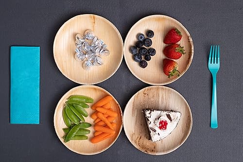 Miniatura 6 de Naturally Chic Platos pequeños de hoja de palma, ovalados de 6.5 pulgadas, pequeños como bambú, ecológicos, desechables, compostables y