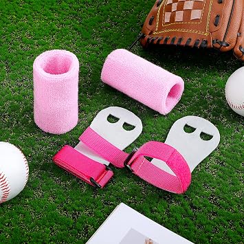 Civaner 2 Gymnastics Grips Wristbands Sets Pink Gymnastic Hand Grips Protection and Wrist Support Sports Accessories for Workout Exercise Basketball Tennis Football