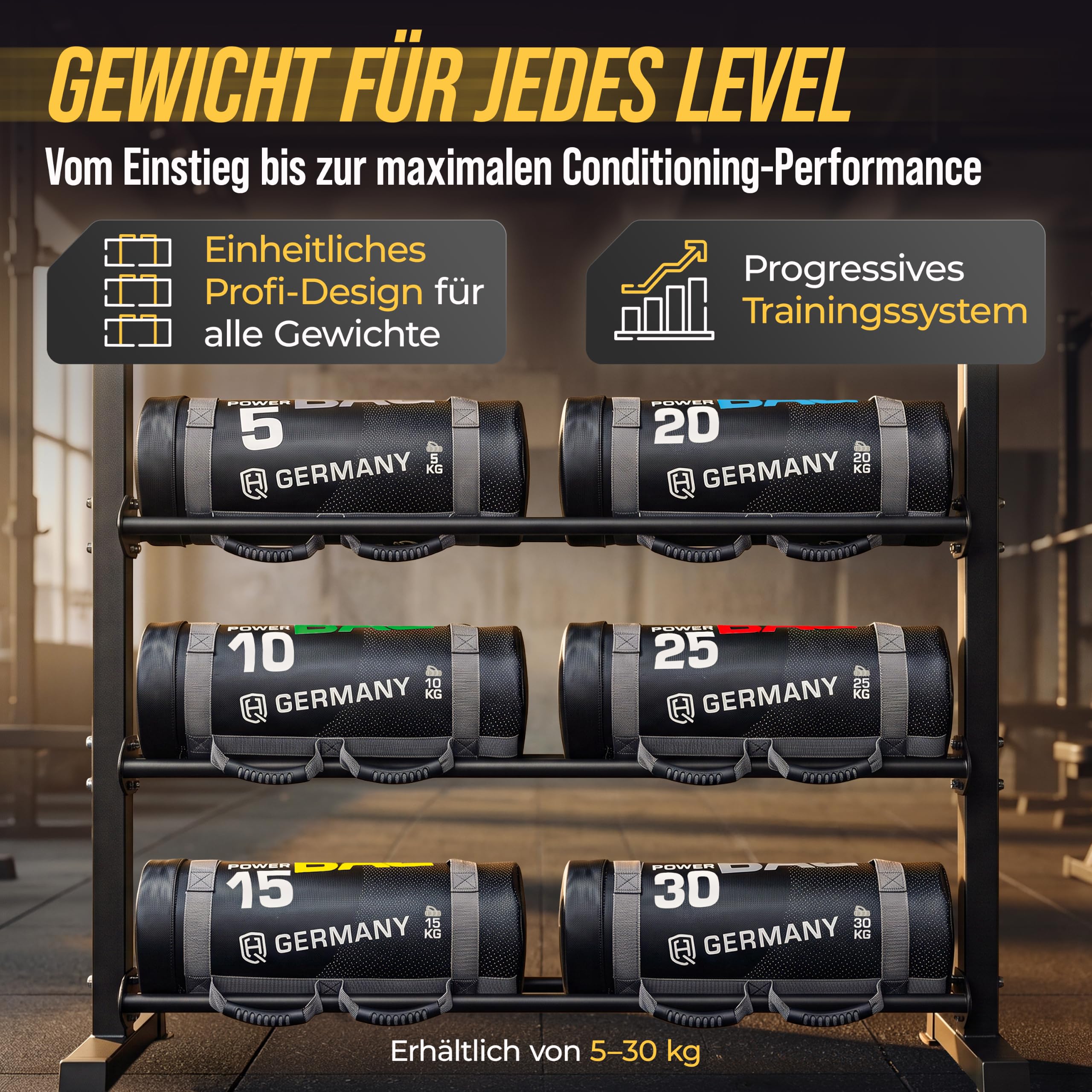 HQ Germany® Power Bag 5-30kg [Eisensand-Kern] - Premium Sandbag