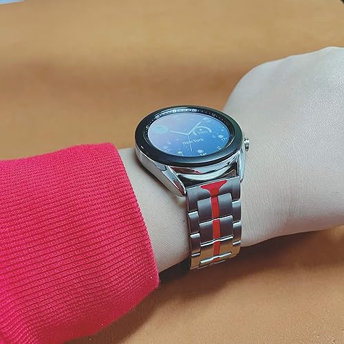 Miniatura 6 de YEEJOK Correas de reloj de metal compatibles con Samsung Galaxy Watch 3 de 1.77 pulgadas, 1.73 pulgadas, Samsung Gear S3 FrontierClassic, Garmin