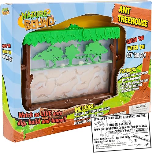 Miniatura 2 de Nature Bound Toys Ant Treehouse Habitat Kit con arena, tubo conector, palo de alimentación e instrucciones para insectos