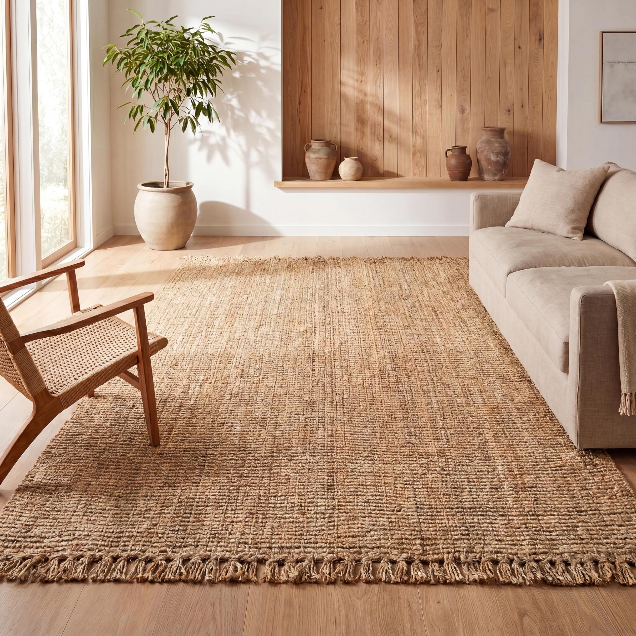 JONATHAN Y Handwoven Jute Fringe 8x10