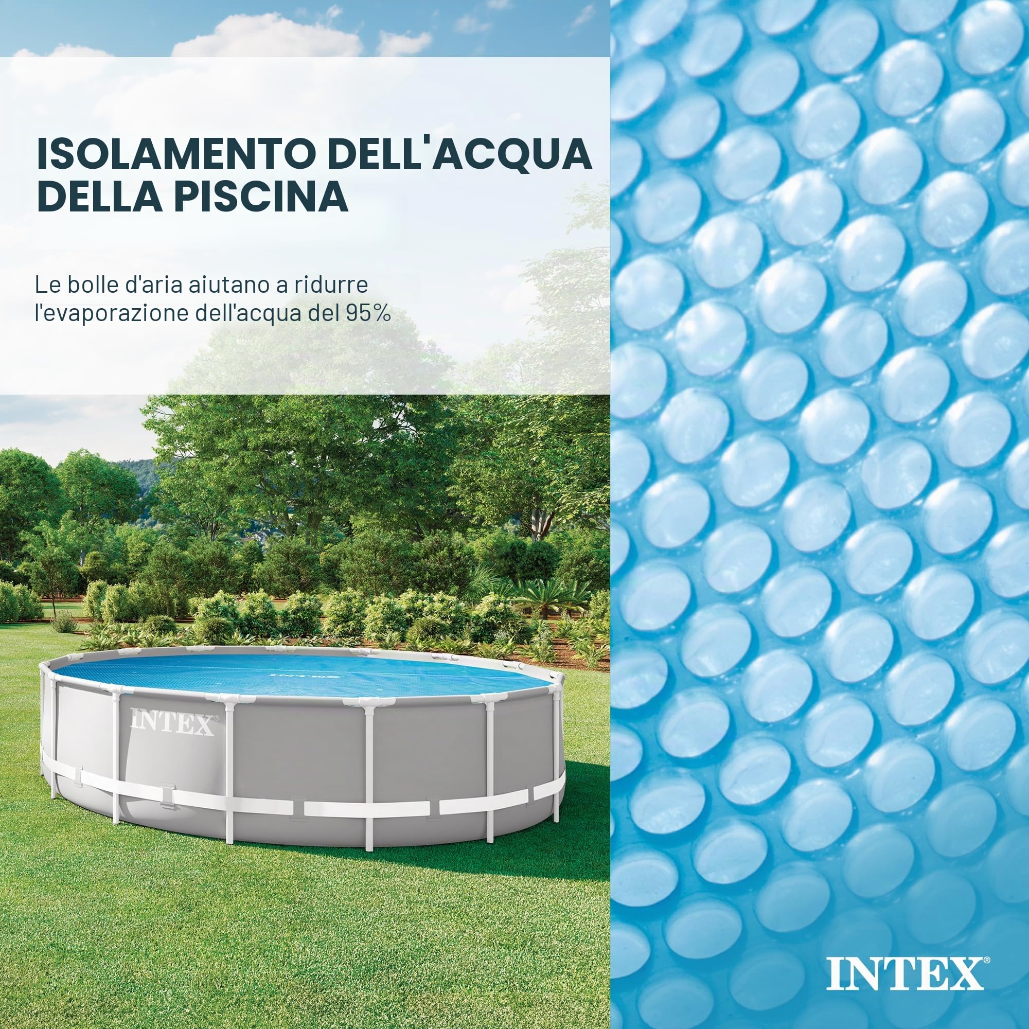 Intex Telo Termico Copri Piscina, Diametro 4.57 m, Blu