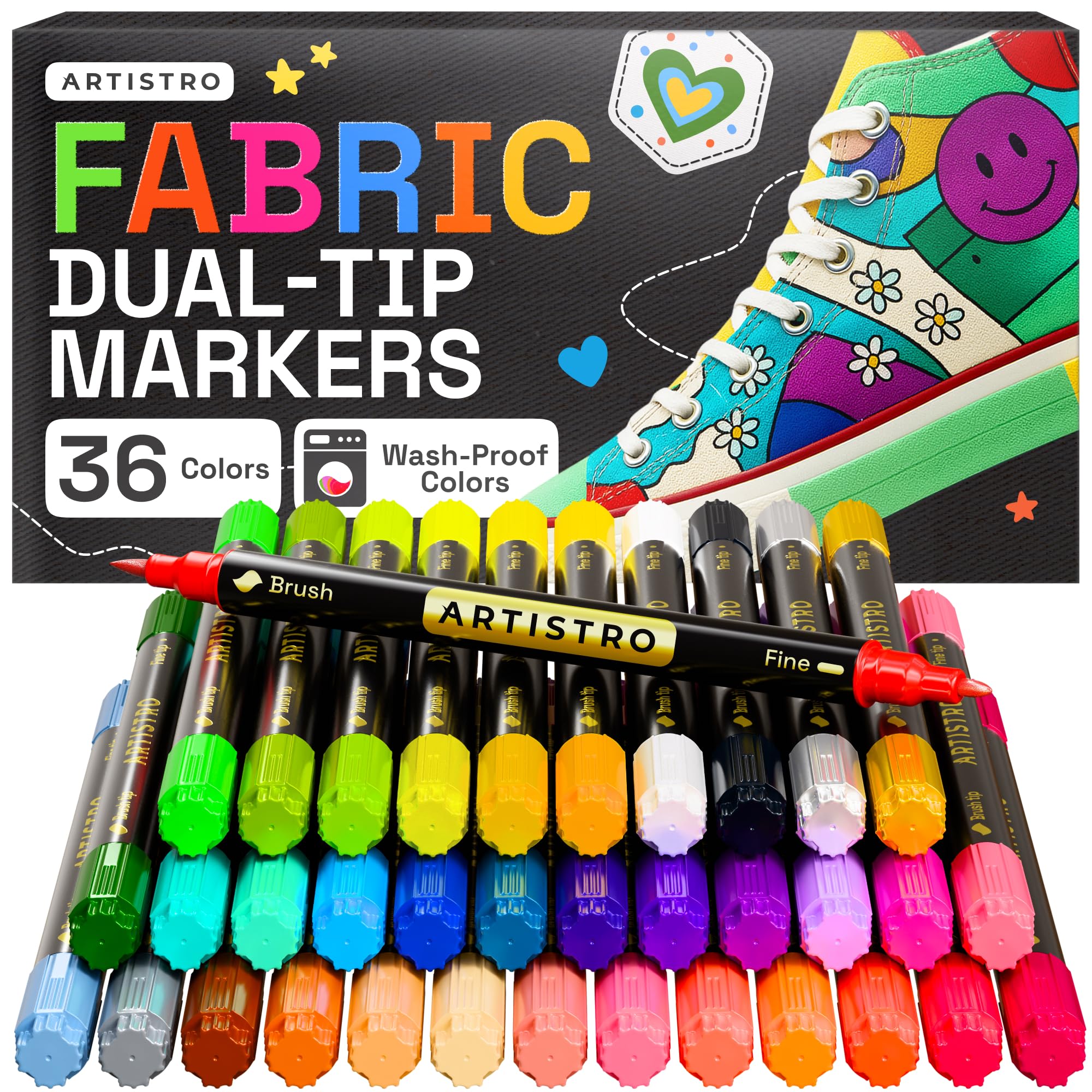Artistro Double -Sided Textile Markers - Fabric Decoration Set