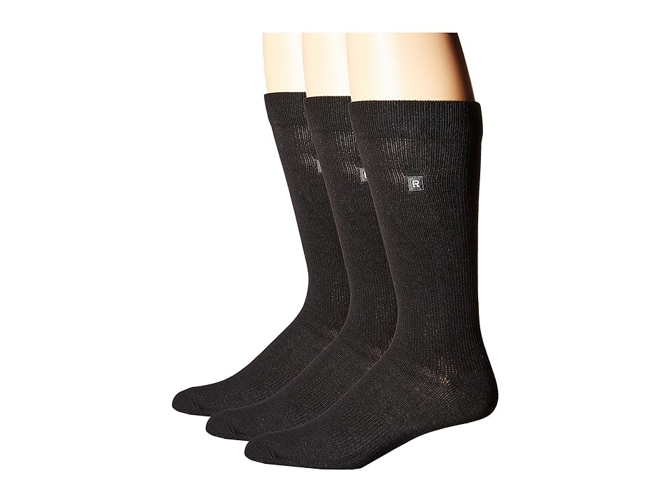 

Richer Poorer Base Basic 3-Pack Athletic (Black) Men's Crew Cut Socks Shoes