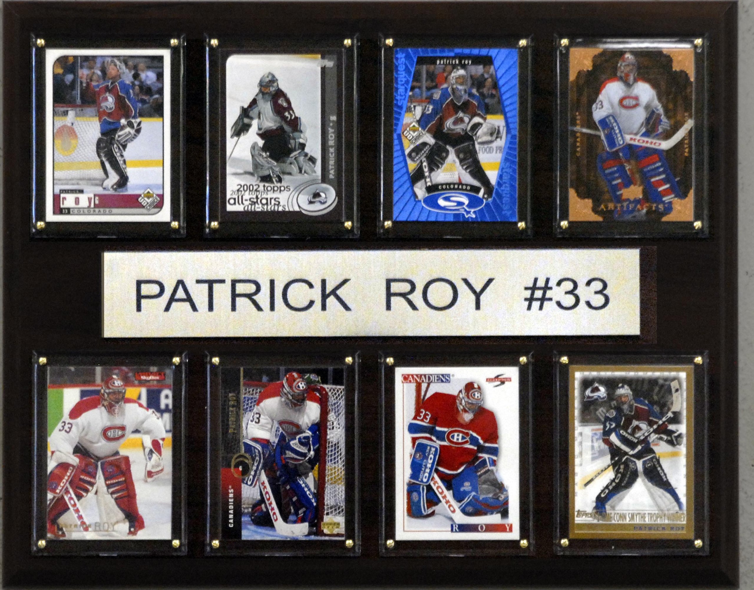 NHL Patrick Roy Montreal Canadiens 8 Card Plaque