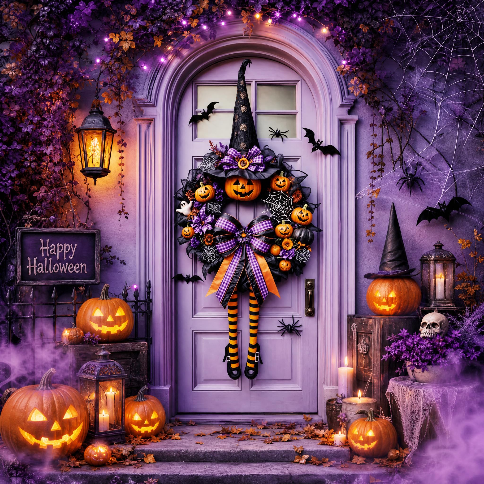 OPUHOHR Halloween Door Cover, Halloween Decorations, 71.6 x 35.4 Inch