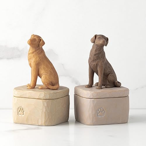 Miniatura 5 de Willow Tree Love my Dog (dorado), caja de recuerdo esculpida pintada a mano