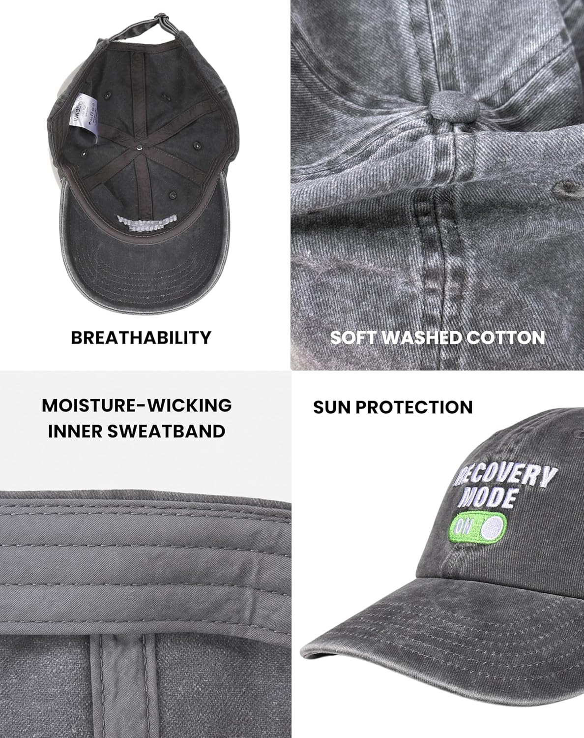 InnoBeta Get Well Soon Gifts Cap for Women, Men - Adjustable Vintage Washed Cotton Embroidered Hat