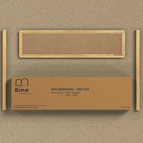 Miniatura 9 de Bme Nipe - Cabecera King solamente, estilo costero bohemio bohemio con madera maciza, fácil montaje, natural