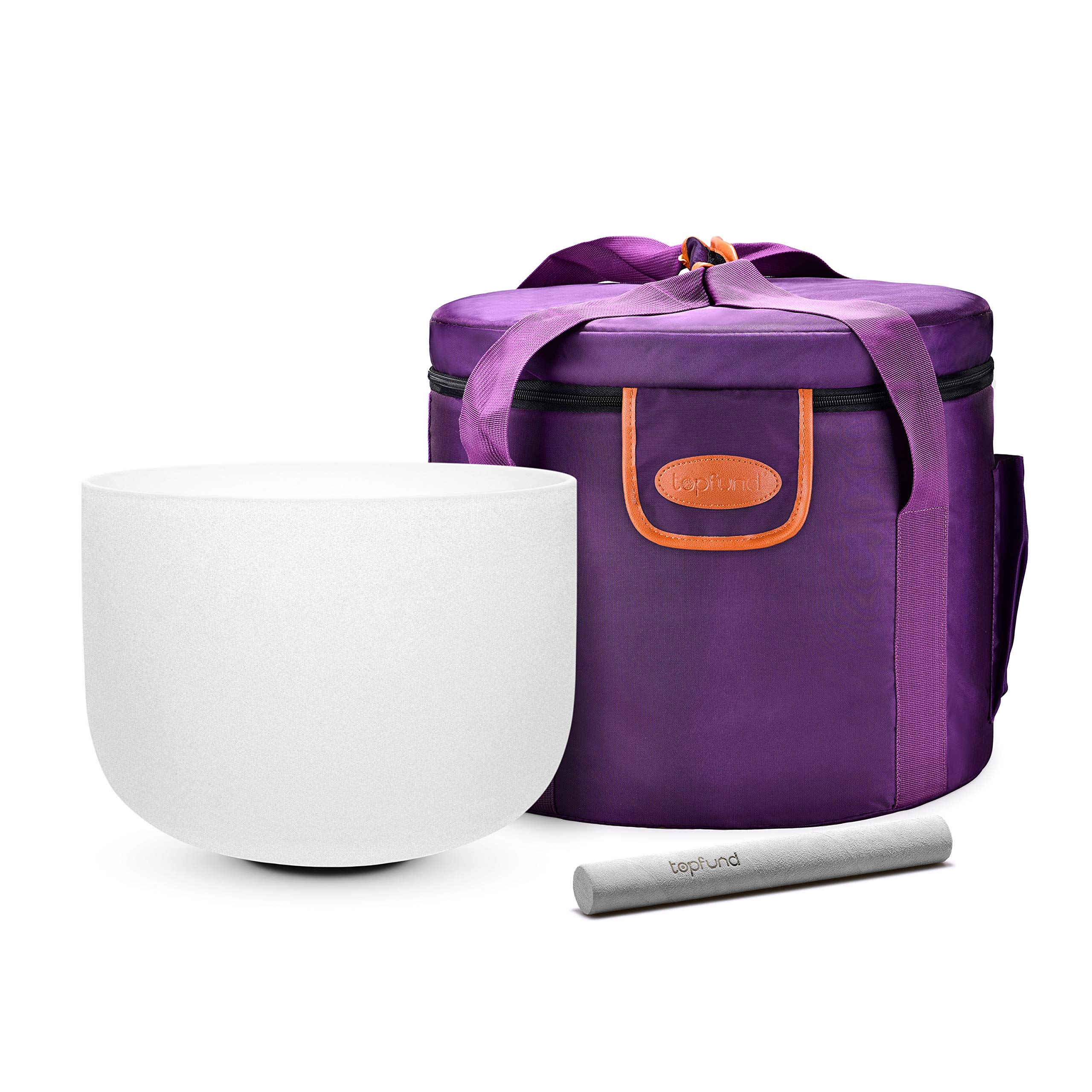 TOPFUND 8 Inch A Note Crystal Singing Bowl 3rd Eye Chakra with Heavy Duty Carrying Case & Singing Bowl Mallet