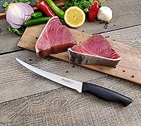 Vista 4 de Ergo Chef Prodigy Series - Cuchillo de filete flexible curvado de 7.5 pulgadas, hoja de acero inoxidable de alto carbono, mango ergonómico
