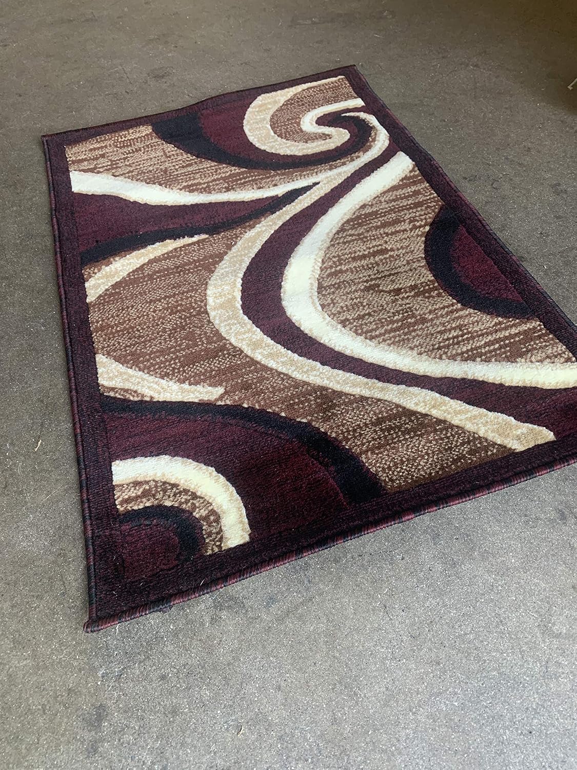 Americana Modern Area Rug Door Mat Design Burgundy#144 (2ftX3ft)