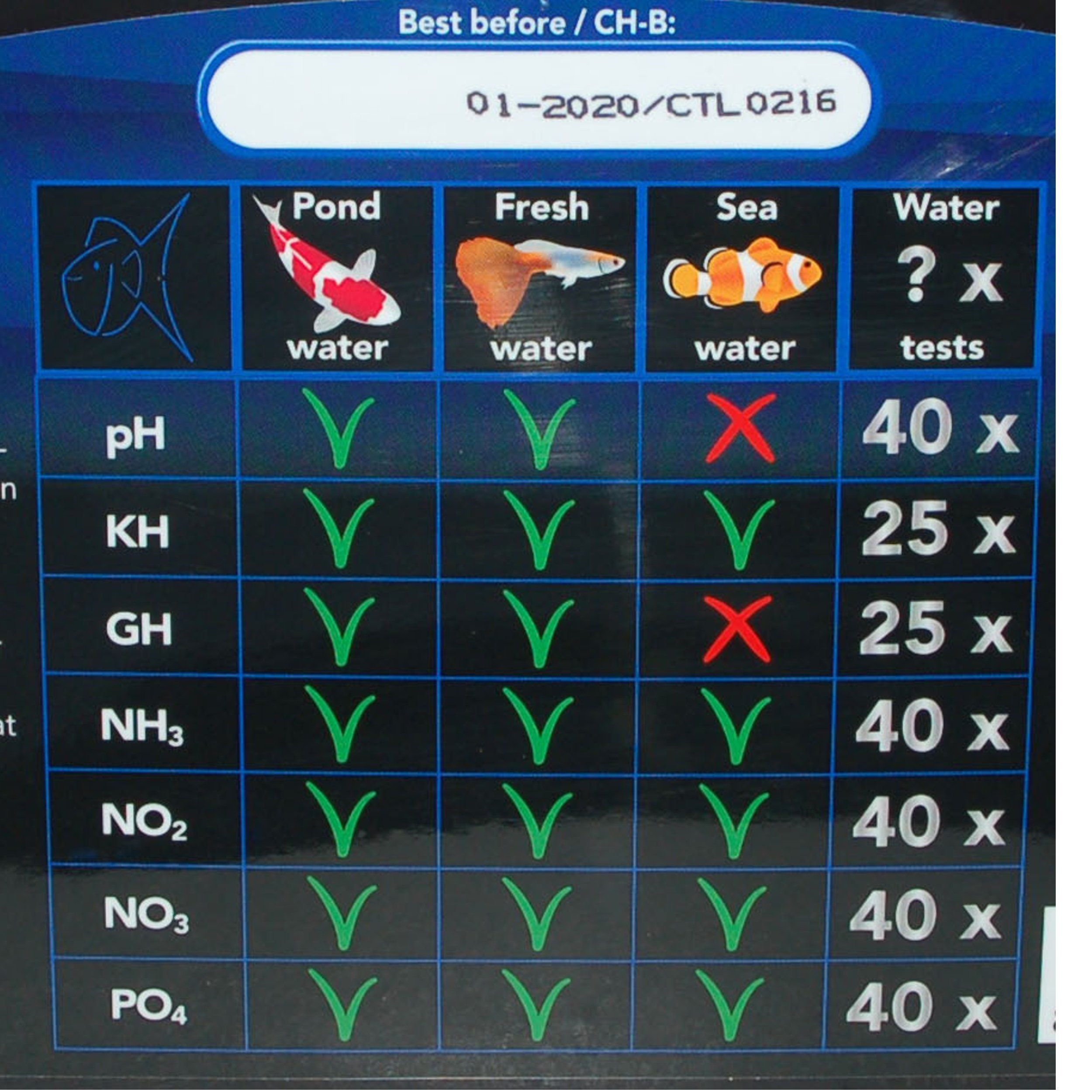 Aqua-Test Box Testlabor Testkoffer Teich Wassertest PH KH GH NH3 NO2 NO3 PO4