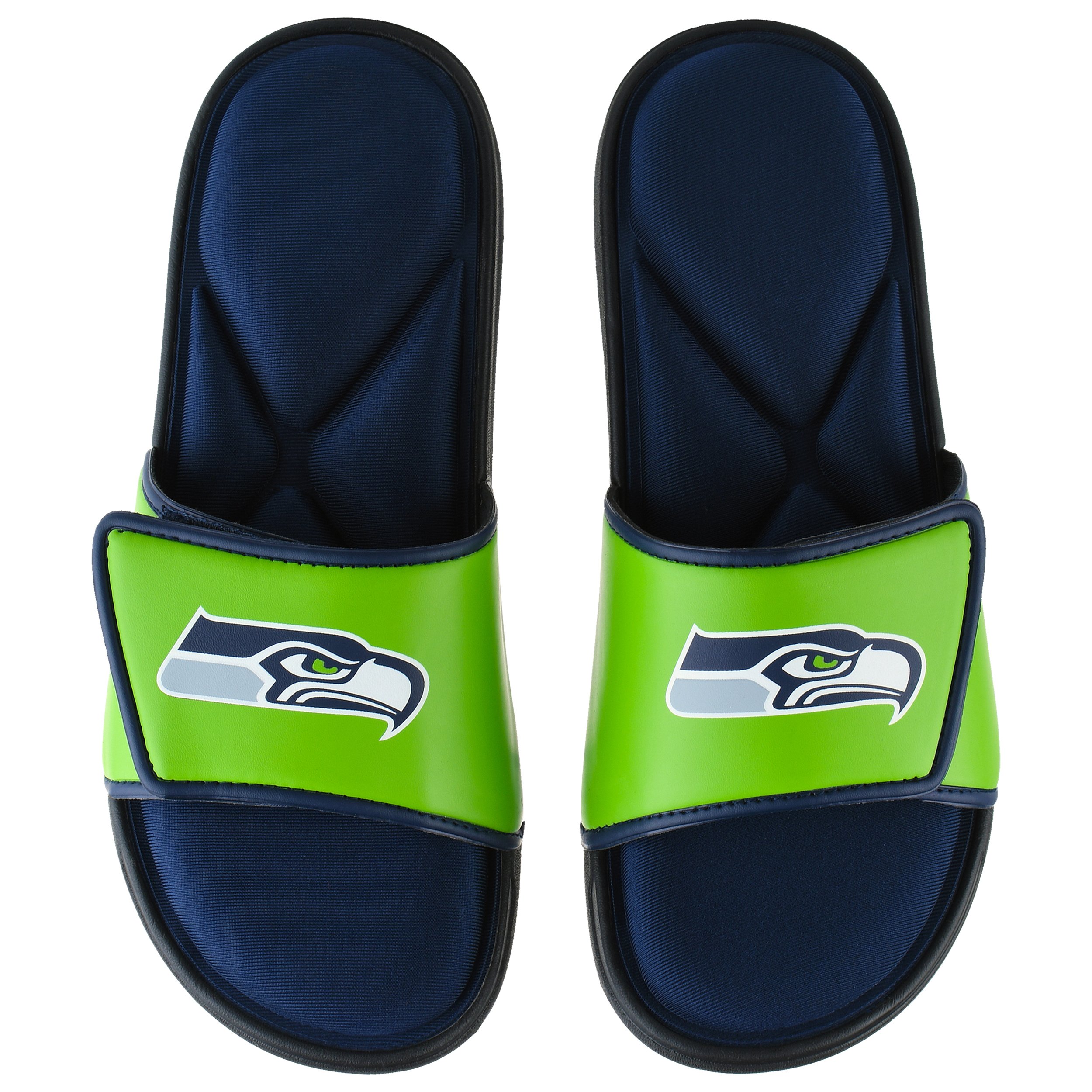 FOCO NFL Team Logo Legacy Sport Slide Seattle Seahawks Sandals Shower M