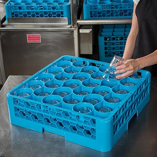 Miniatura 5 de Carlisle FoodService Products RW3014 OptiClean NeWave 30 Compartment Glass Rack with 1 Extender, Blue (Pack of 4)