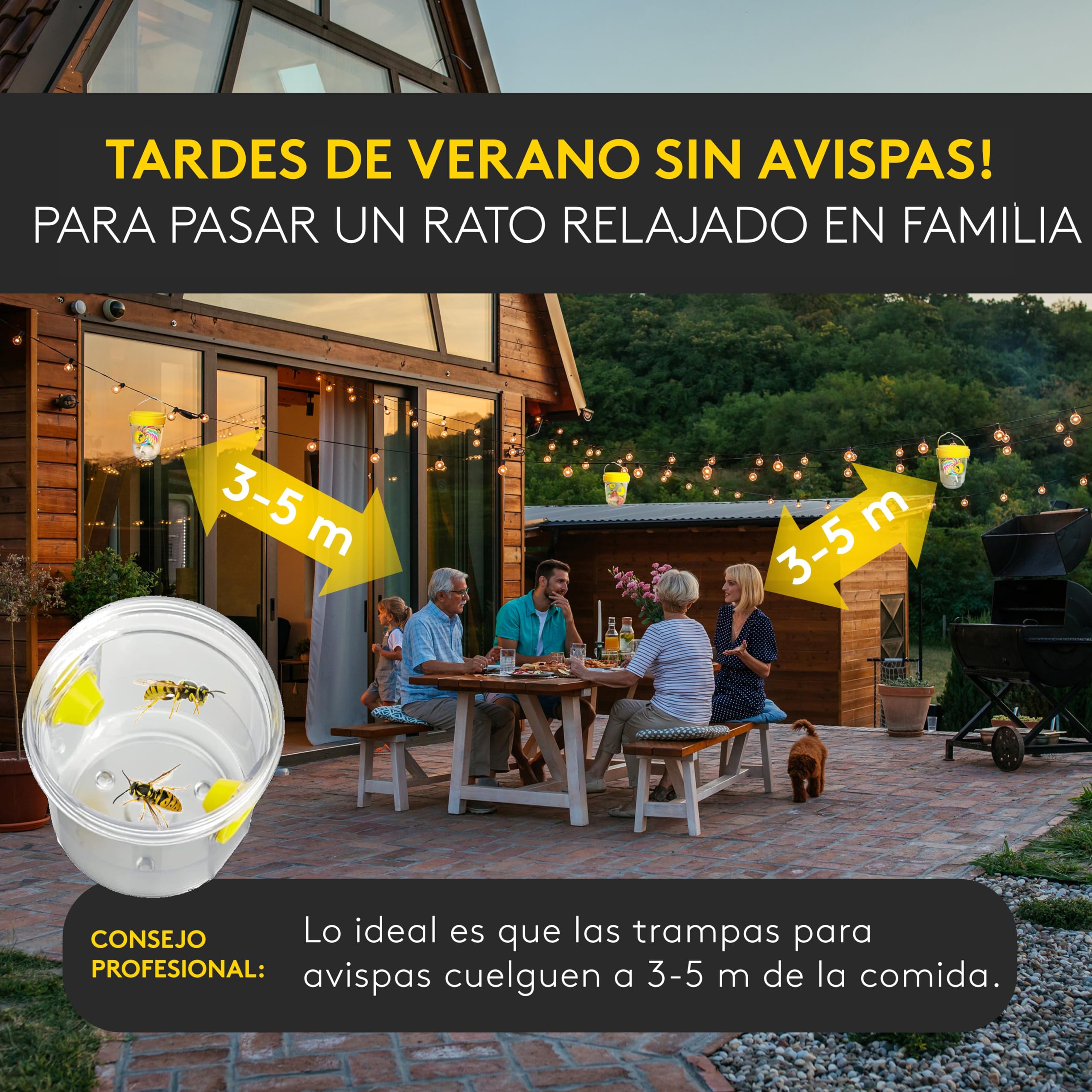 SilverRack Juego de 3 Trampas para Avispas Exterior – Repelente para Colgar o Posicionar – Atrapa Avispas Exterior – Apto como Trampa Viva y para Moscas – Solución Antimoscas y Antiavispas